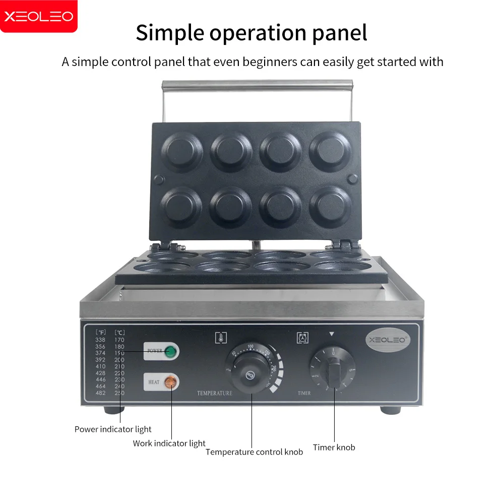 XEOLEO 전기 에그 타르트 메이커 기계, 에그 타르트 스킨 만들기 기계, 컵케이크 와플 메이커, 들러붙지 않는 코팅, 1550W, 8 개