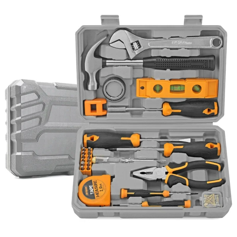 

59-Piece Home Tool Set with Hammer, Pliers, Wrench in Household Repair Toolbox