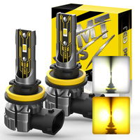 BMTxms 2Pcs H11 LED Fog Light Bulbs H8 H9 9006 HB4 9005 HB3 H10 LED DRL Car Daytime Running Auto Lamp 6500K White 3000K Yellow