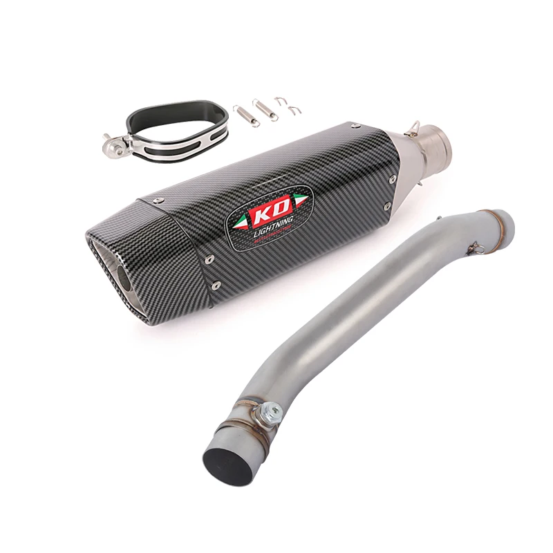 For Kawasaki Ninja ZX6R 2024 2025 Motorcycle Exhaust System Middle Link Pipe Slip On 51mm Muffler Stainless Steel Escape ZX6R