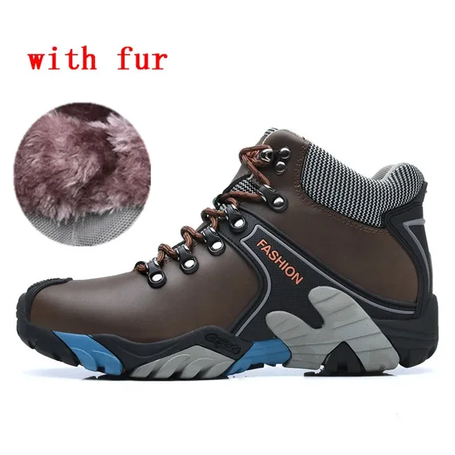 Men Boots Size 38-46 Fashion Men Winter Boots Waterproof Men Snow Boots Lace Up Men Ankle Boots Warm Winter Shoes Male