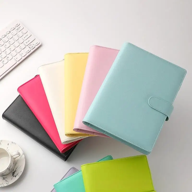 Binder A5 Baru yang Dapat Diisi Ulang, Buku Catatan Perencana dengan 6 Cincin, Binder Jurnal Kulit PU dengan 3 Gaya Kantong, 5 Sekat, 80 Lembar Kertas Isi Ulang