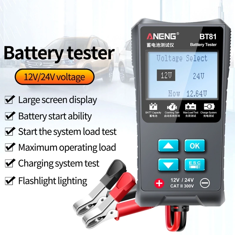 Máy Phân Tích Pin Ô Tô Kiểm Tra Dung Lượng Pin/Hệ Thống Khởi Động Tải Tối Đa 100-1700 CCA 12V / 24V Dropship