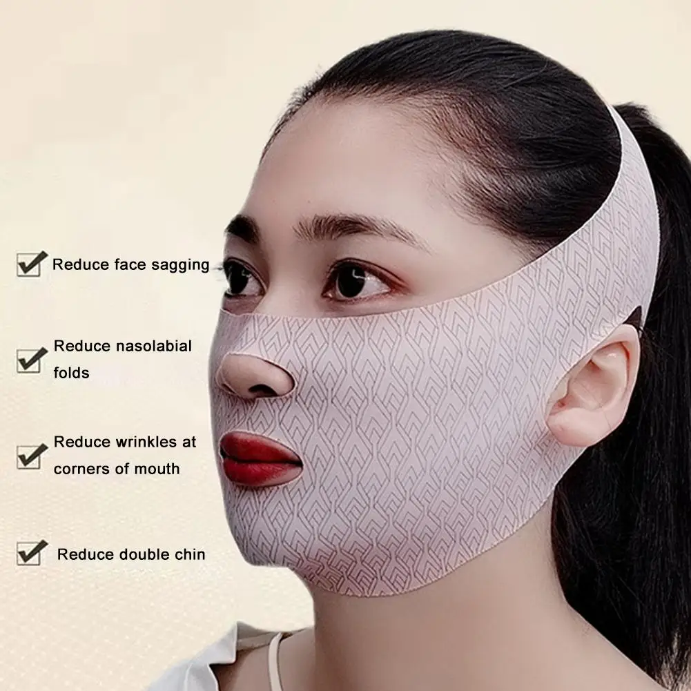 Bandage amincissant pour le ruisseau et les joues, masque de levage de ligne en V, bande de sangle anti-déformable pour le visage, outil de soins de la peau du visage, santé au sommeil, beauté