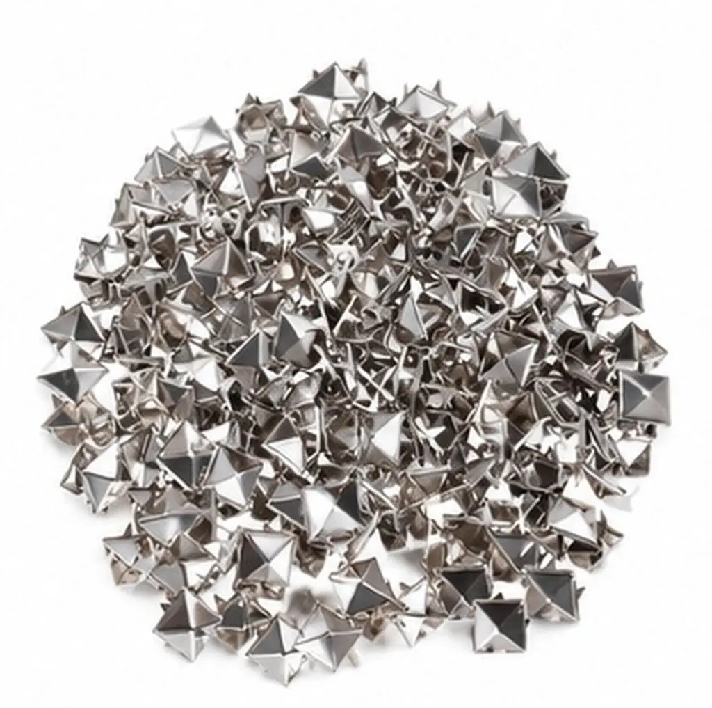 200Pcs Silver Square Rivets Metal Studs Punk Spikes for DIY Clothing Shoes Belts Bags Decor Unisex Stylish Classy Fashion