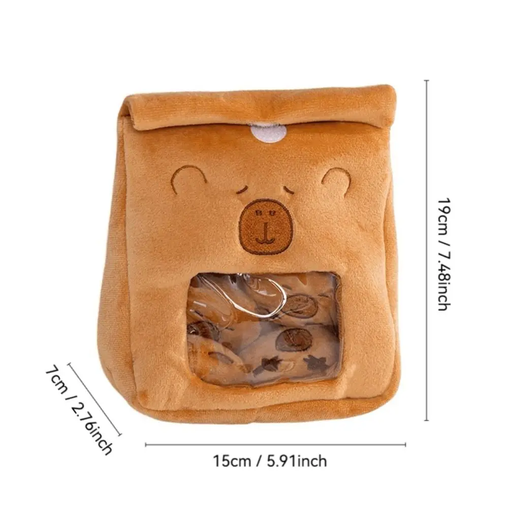 Kreatywna kreskówkowa pluszowa zabawka w kształcie woreczka przekąsek z kapibarą, chleb, uspokajająca, do spania, prezent urodzinowy, miękka wypchana zabawka, dekoracja domu