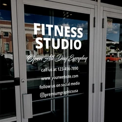 Customizable Studio Window Decal / Your Company Name or Logo Storefront Vinyl Sticker Window Door Lettering Yoga Pilates Gym Cyc