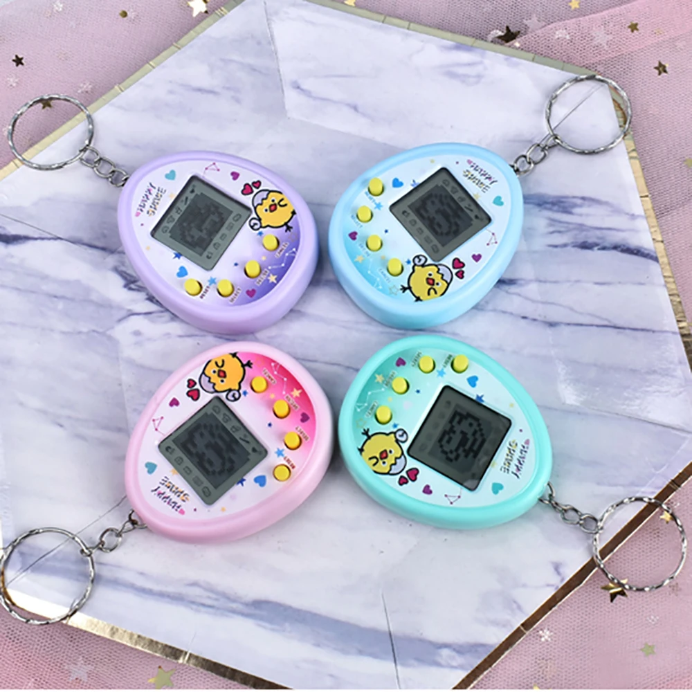 Cute Cartoon Mini Handheld Electronic Pet Game Console colore casuale Virtual Pet Raising Machine giocattolo elettronico