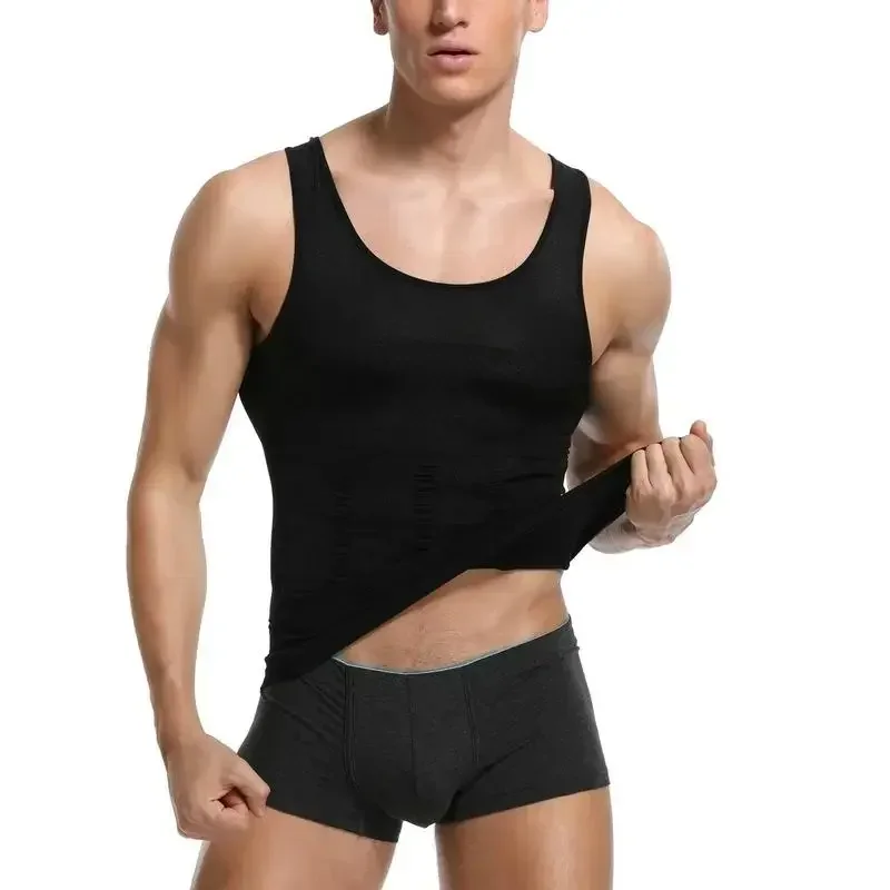 

Men's Undershirts Body Shaper Slimming Vest Tummy Control Tops Shapewear Belly Waist Trimmer Shirts