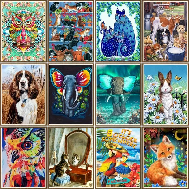 

CHENISTORY Frameless Pictures By Number Animals Kits Home Decoration Painting By Number Drawing On Canvas Handpainted Art Gift