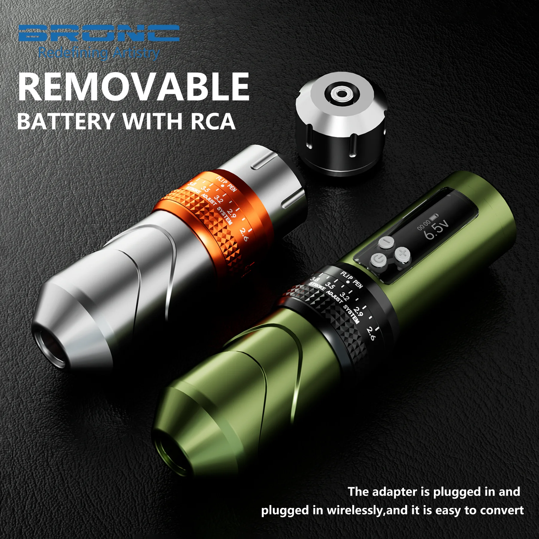 

Беспроводная тату-машинка BRONC X1 с регулируемым ходом 2,6–4,0 мм ​ Аккумулятор емкостью 2100 мАч, ЖК-дисплей, аккумуляторная ручка для тату-пистолета