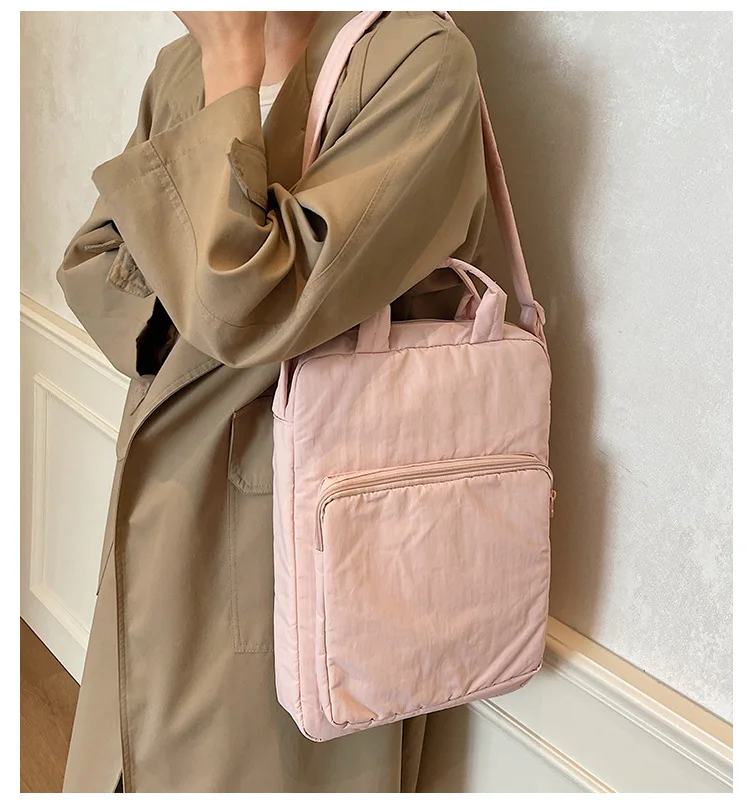 

Сумка для ноутбука, просторная сумка-тоут через плечо, сумка для планшета для колледжа, каваи, сумки для ноутбука, цвета макарон, корейские женские сумки