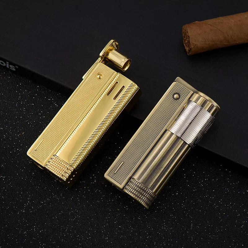 2024 New Luxury Creative Windproof Vintage Genuine Metal Alloy Vintage Kerosene Lighter Men Cigarette Oil Lighter