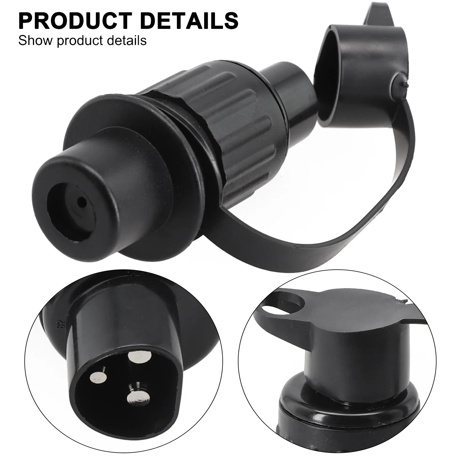 

12V 3Pins Electrical Cable Connector Plug Socket For Trailer Caravan Truck Connects Tail, Brake, Reverse, Turn Signals, Brakes A