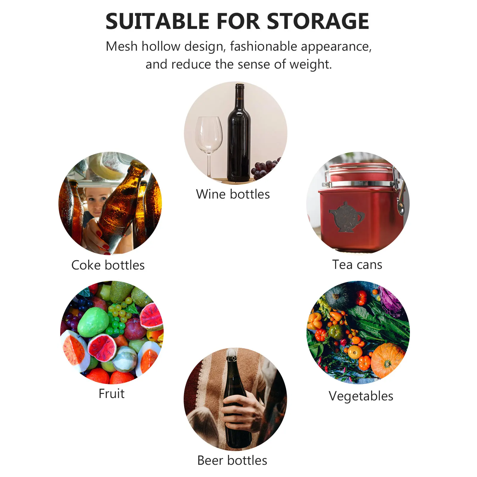 

Bottle Basket Drinks Organizer Silicone Coaster Carrier Multi-use Coasters Net for Sleeve Beverage