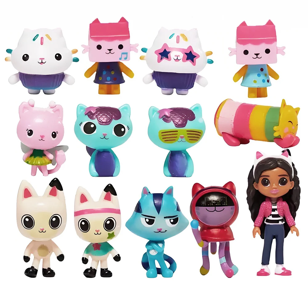 10/13pcs Anime Figure Gab Smiling Cakey Catrat Hug Doll Mercat Cartoon Action Figure Home Decoration Toy Gifts