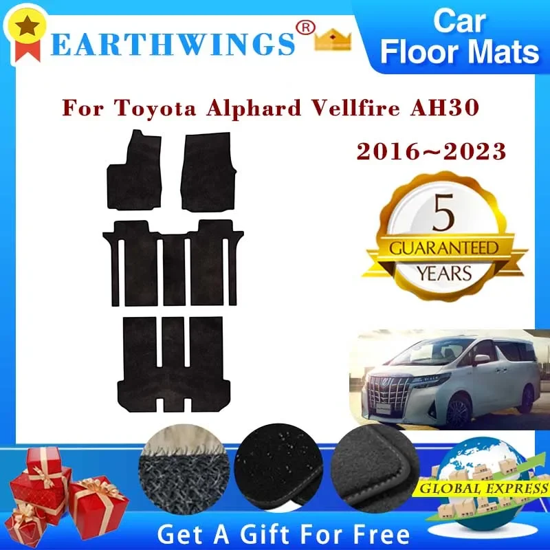 Car Floor Mats For Toyota Alphard 30 Vellfire AH30 Lexus LM 2016~2023 Carpets Cover Rugs Foot Pads Interior Accessories Stickers