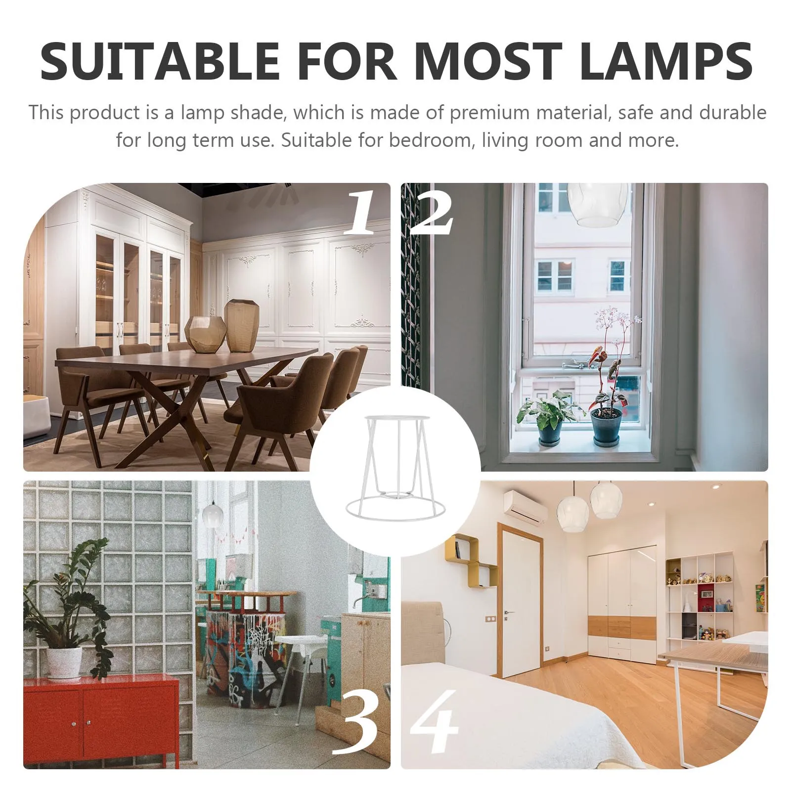 4Pcs Tapered Lampshade Frame Iron DIY Lampshade Rack High Hardness Stable Light Weight Lamp Shade Bracket for Desk Lamp