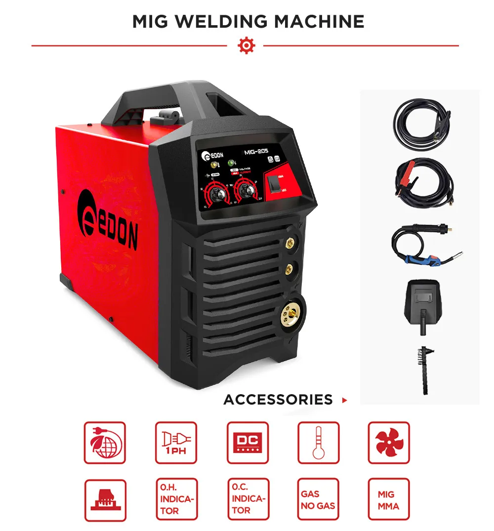 EDON  Expert MIG-205 IGBT Inverter WELDING MACHINE CO2 GAS WELDER MIG WELDING MACHINE