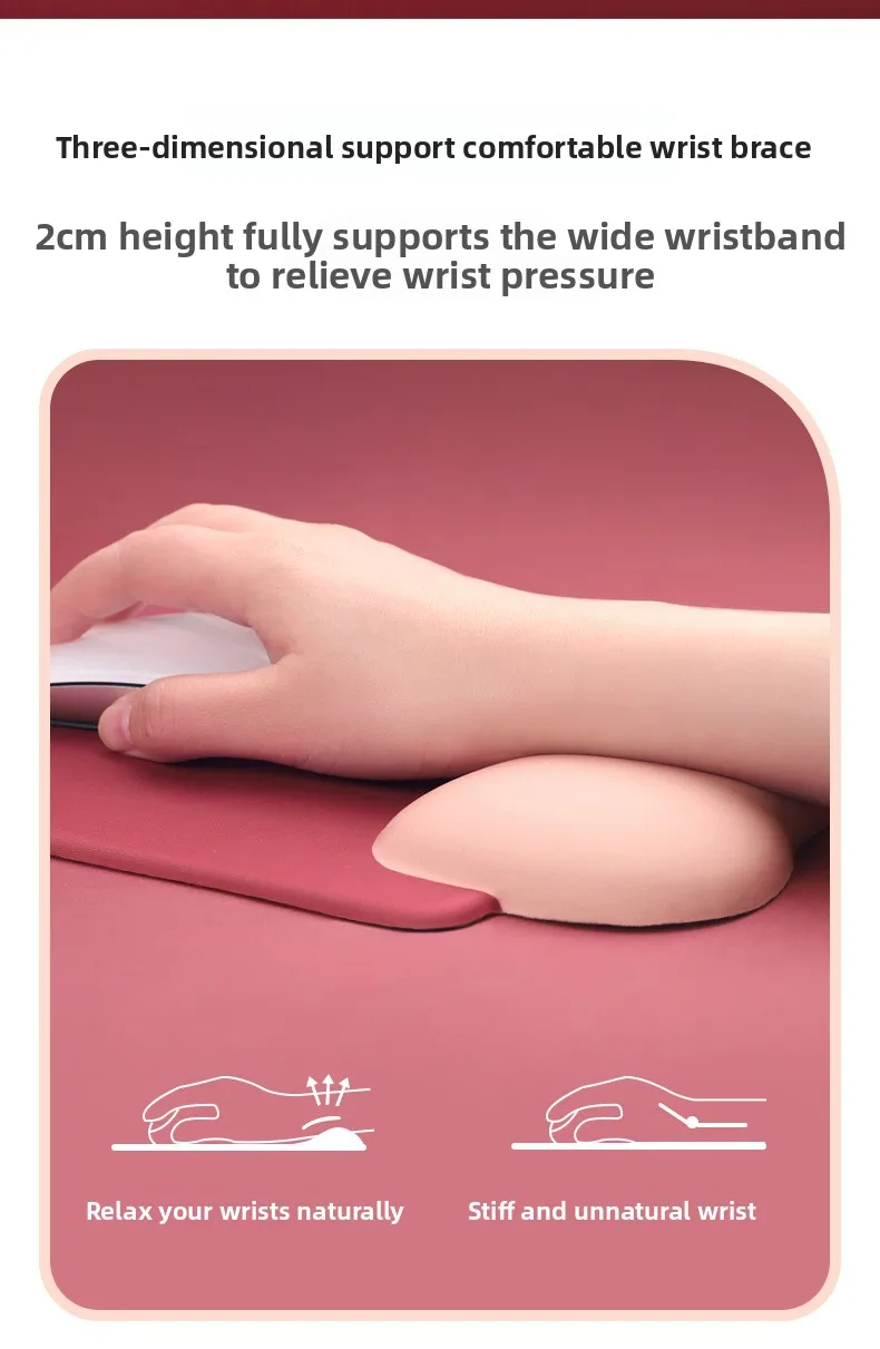 Silikon-Mauspad mit Farbverlauf und Handgelenkauflage, ergonomische Schreibtischunterlage für Büro und Gaming, 6 Farboptionen mit Farbverlauf – Detail 4