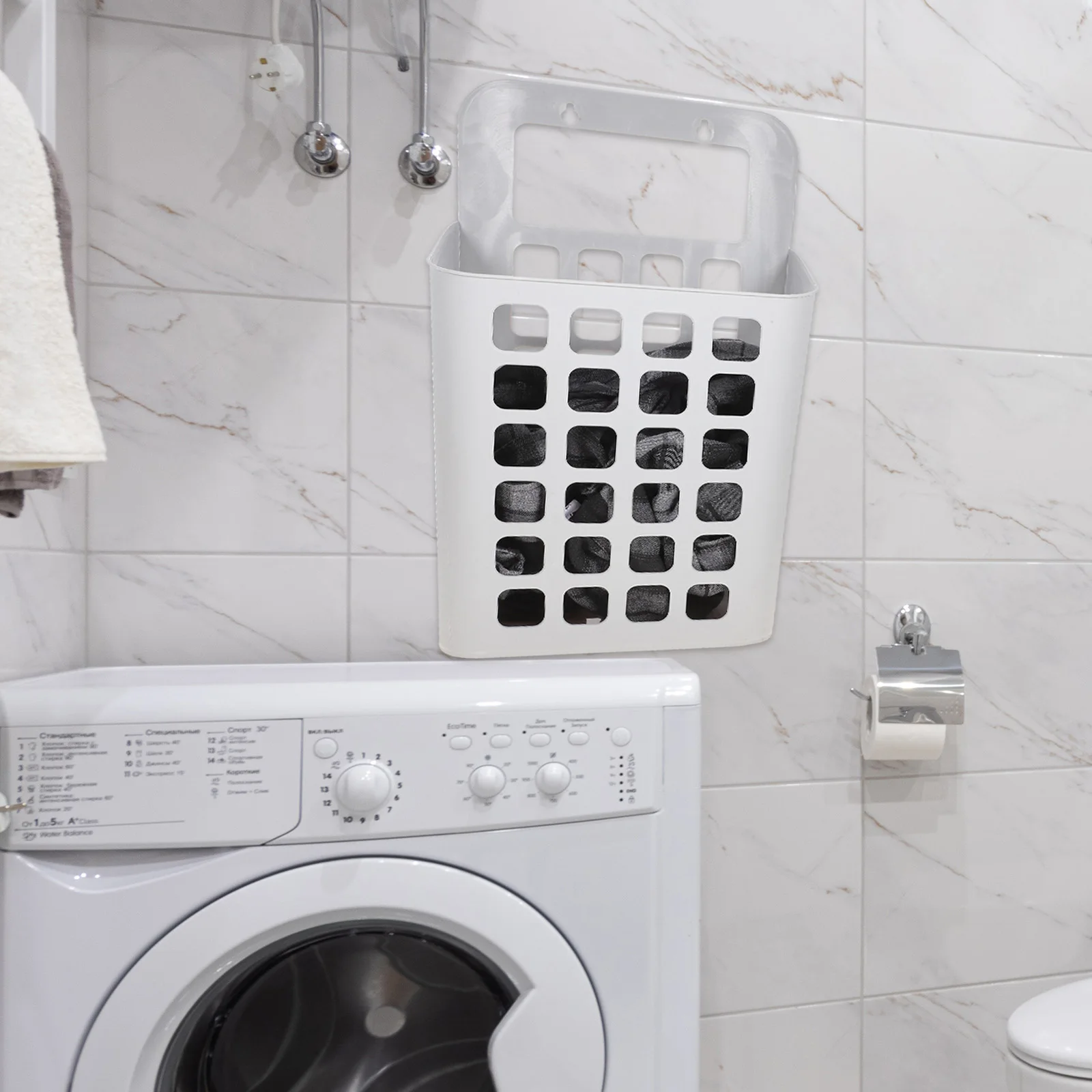 

Large Foldable Plastic Laundry Hamper Stable Dirty Clothes Storage Basket for Bathroom Bedroom Organizer Household