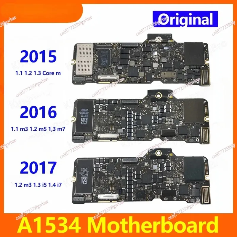 

Original A1534 Motherboard for M3 M5 I5 I7 256GB 512GB for Macbook 12" A1534 Logic Board 2015 2016 2017 Year