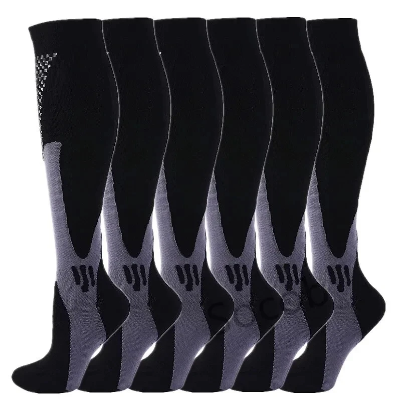 

3/6/7 Pairs Compression Socks Women Medical Edema Running Socks Men Knee Length Cycling Socks Football Basketball Outdoor trave