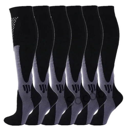 Calcetines de compresión hasta la rodilla para hombre y mujer, calcetín médico para correr, ciclismo, fútbol, baloncesto, entrenamiento al aire libre, 3/6/7 pares