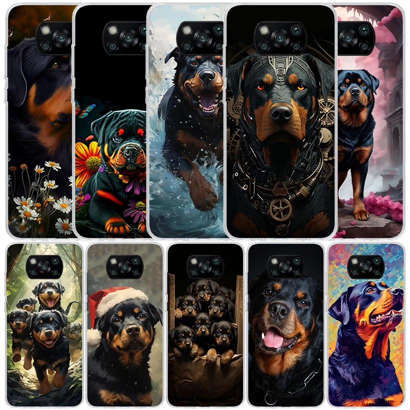 Rottweiler Dog Rottie Silicon Call Phone Case For Xiaomi Poco X3 Nfc X5 X6 F6 F5 Pro M5S M5 X4 F4 GT M4 M3 F3 F2 F1 M2 Cover X3 