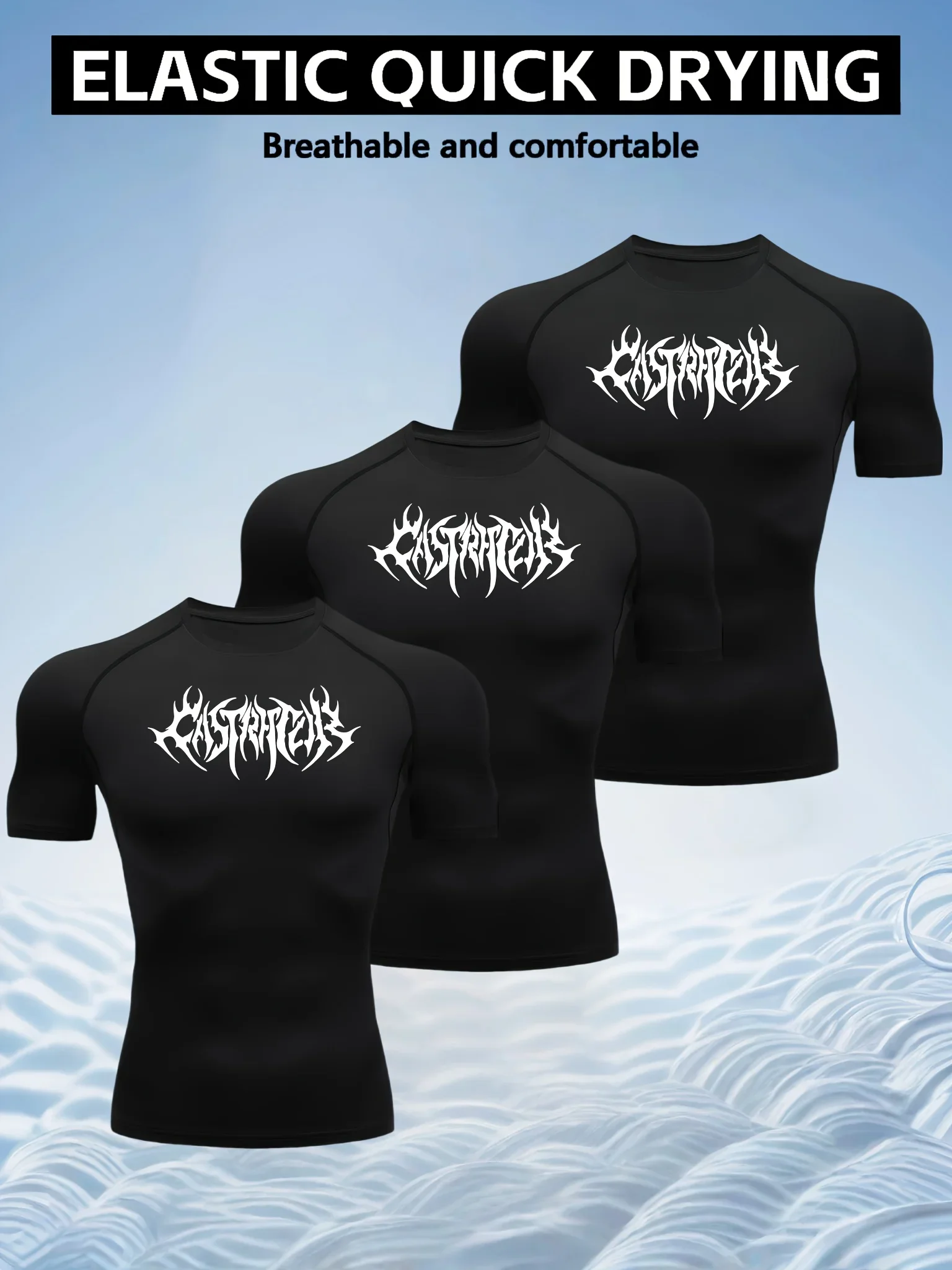 Triplet Men's Compression Printed T Shirt Summer Sportswear Running T-shirt Elastic Quick Dry Sport Gym Fitness TShirts Men