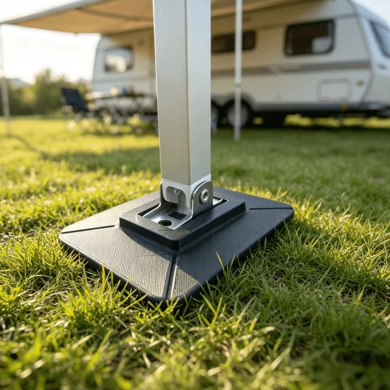 2pcs Omnistor RV Awning Support Pads; Stabilizer Bases for Soft Ground, Gravel, Grass, and Sand; Anti-Sinking Accessories for RV