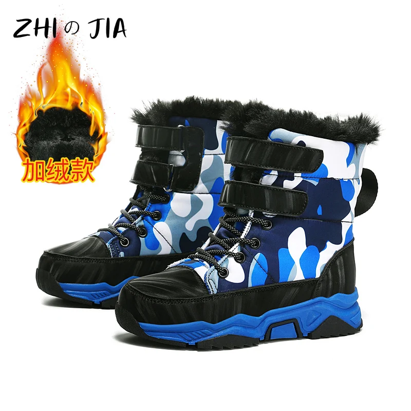 New Winter Children\'s Snow Boots Boys Girls Fashion Print Comfortable Soft Warm Boots Outdoor Play Sports High Top Cotton Shoes