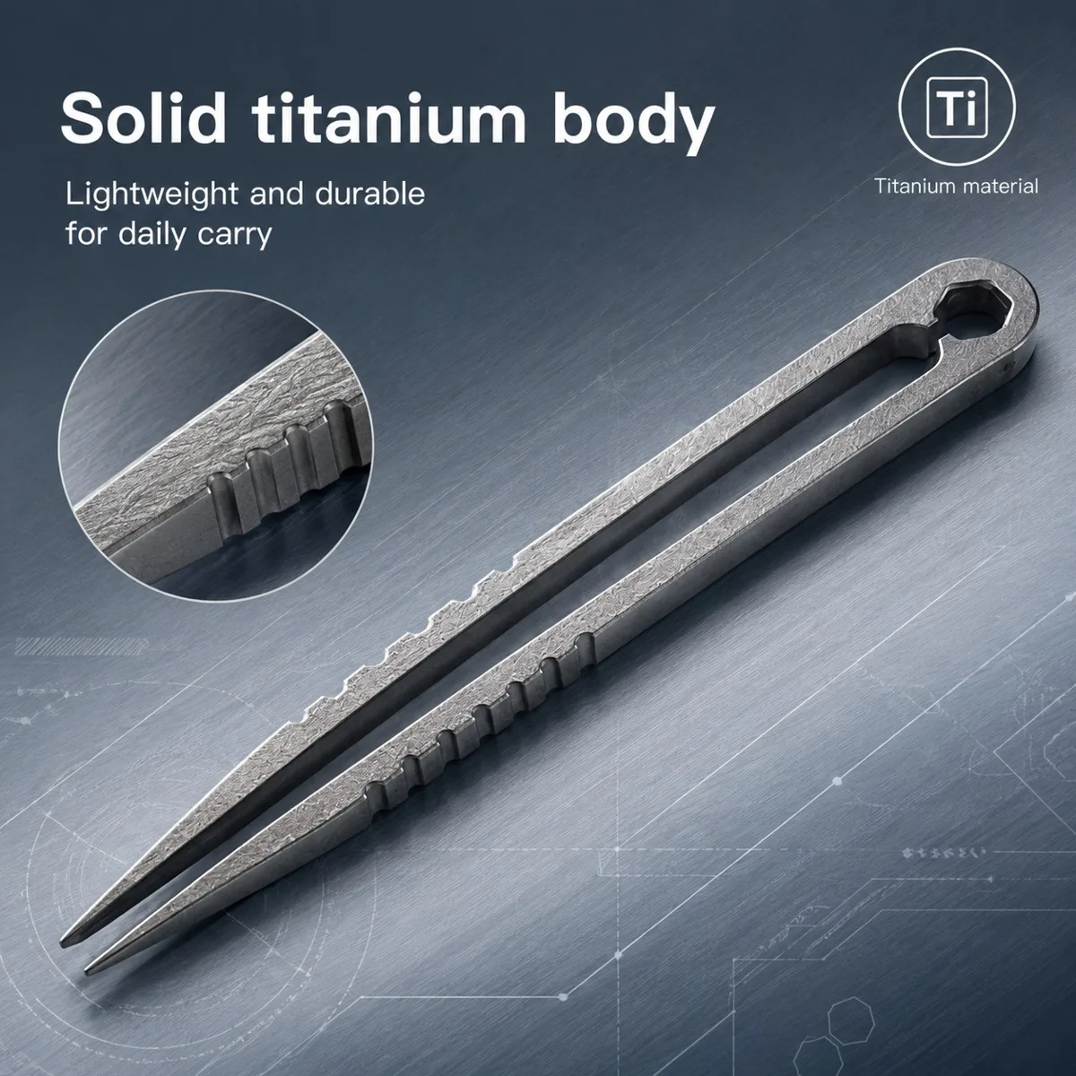 2pcs Pure Titanium Mini Tweezers EDC Suitable for Home Tools, Hiking, Outdoor Adventures, and Compact Accessories view 3