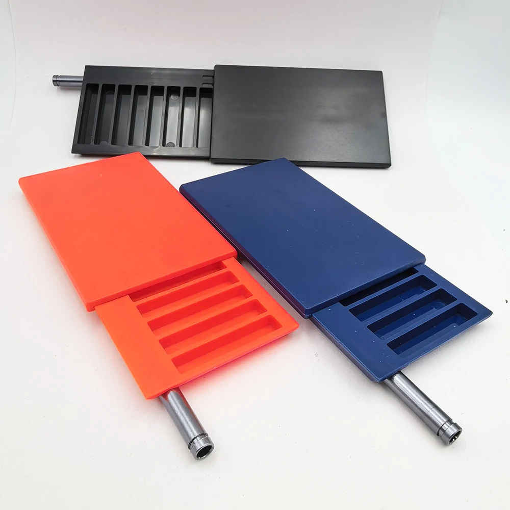 8 Compartment Slots Plastic Snuff Container Case with Metal Straw Snuff Box
