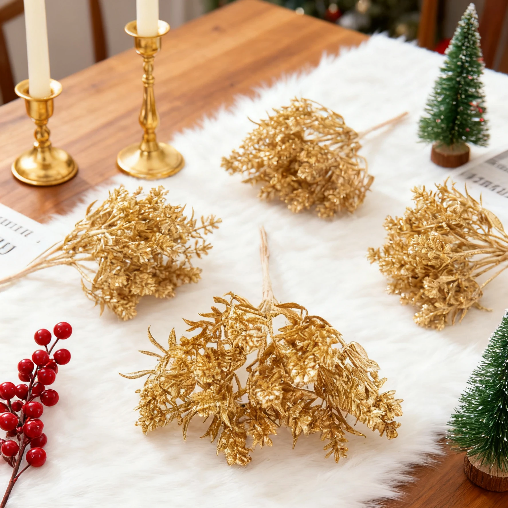 Artificial Flower Plant Cheap Grass Home Room Christmas Tree Wedding Wreath Table Decor Bouquet Accessory Clearance Diy Gift Box
