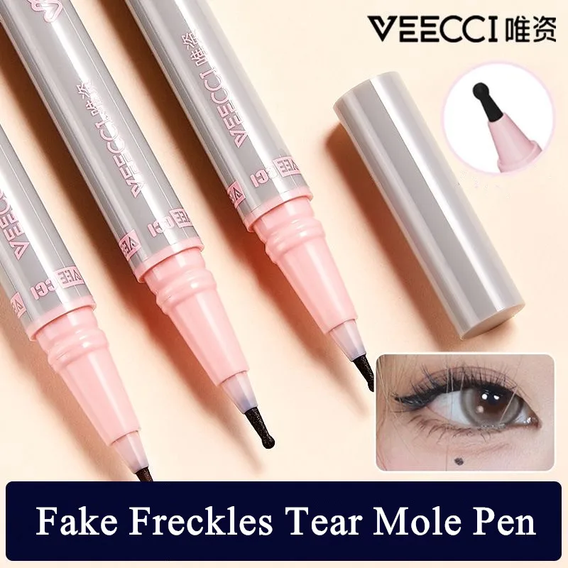 Veecci natürliche lebensechte gefälschte Sommersprossen Make-up Stift Flüssigkeit runden Kopf Gesicht Punkt Maulwurf Stift langlebigen wasserdichten Eyeliner Applikator