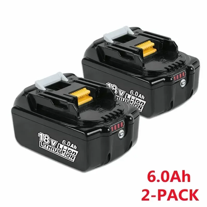 2-Packs 6.0Ah Replacement Battery for Makita 18v Battery BL1860B Lithium-ion BL1860 BL1850 BL1830 LXT400 Cordless Power Tools