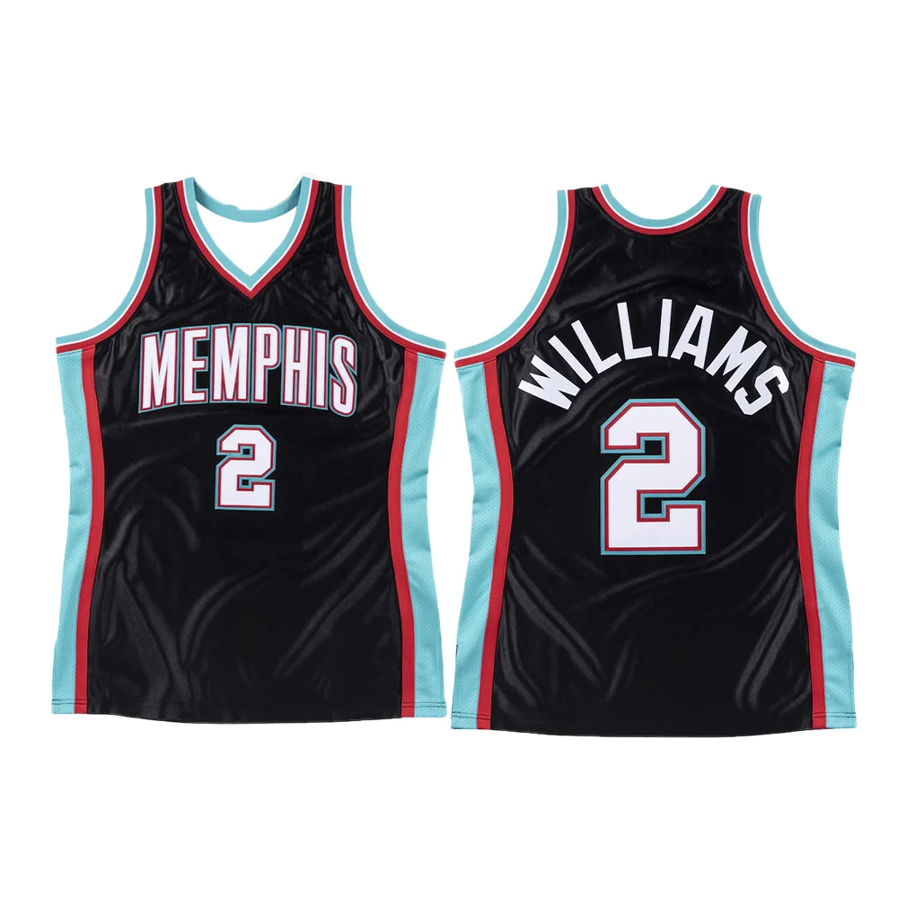 American Men's Basketball Jersey Retro Classic Jersey 2001/02 Version Memphis No. 2 Jason Williams Black Classic