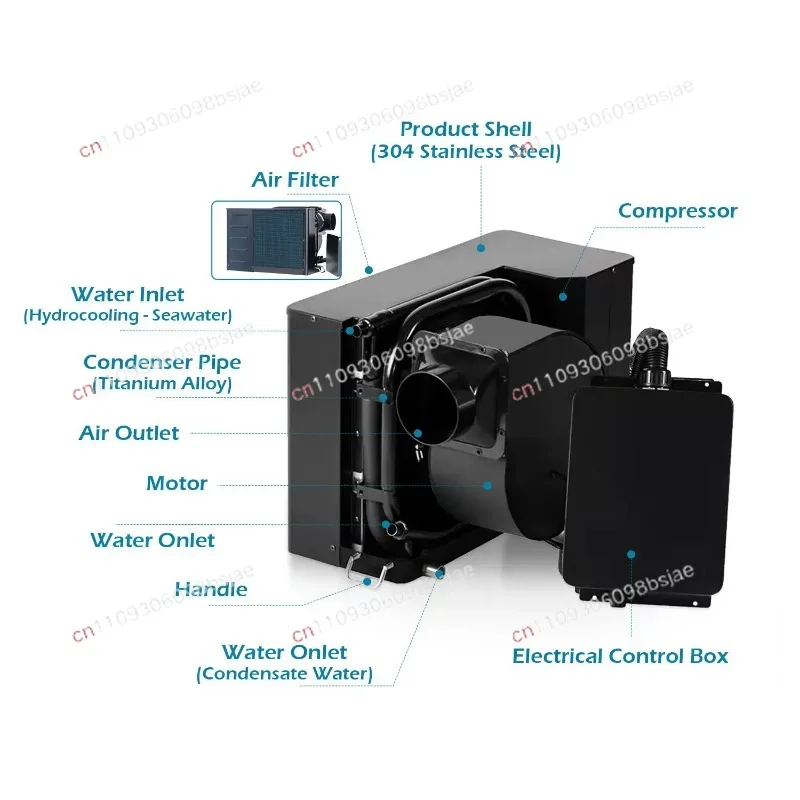 Marine air conditioner liquid cooling outlet small water cooling integrated marine air conditioner