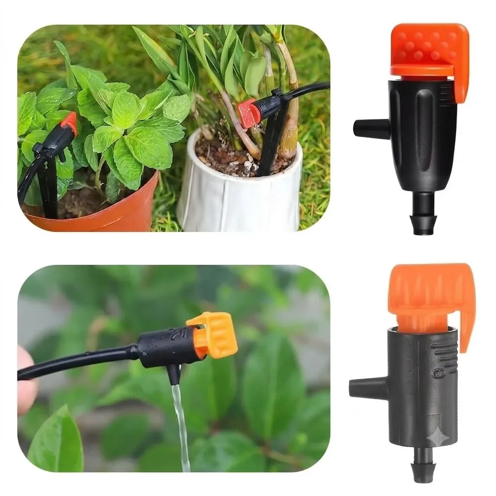 20Pcs Adjustable Micro Drip Irrigation Emitter Regulator For Garden Flower Bed Plant Succulent Water System 0-60L Flow Control