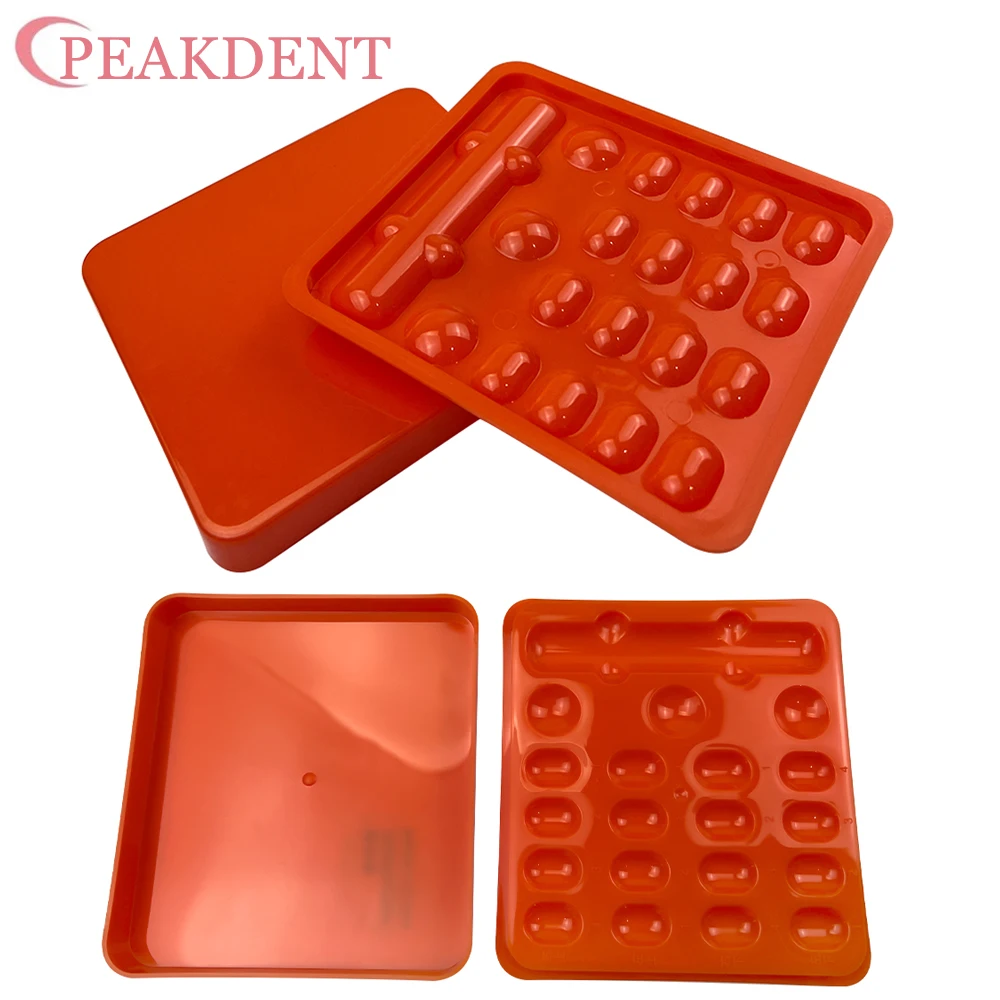 Dental Resin Shading Box Teeth Shading Light Storage Box Synthctic Acrylic Resin Color Toning 19 hole Dental Veneer Storage Box