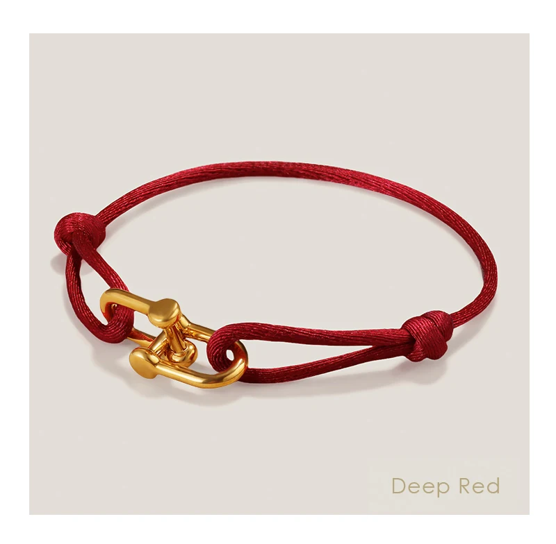MOONLIGHT Classic Adjustable U-Shape Charm Bracelets for Women High Quality Silk Rope Bracelet Female Jewelry Gifts Wholesale