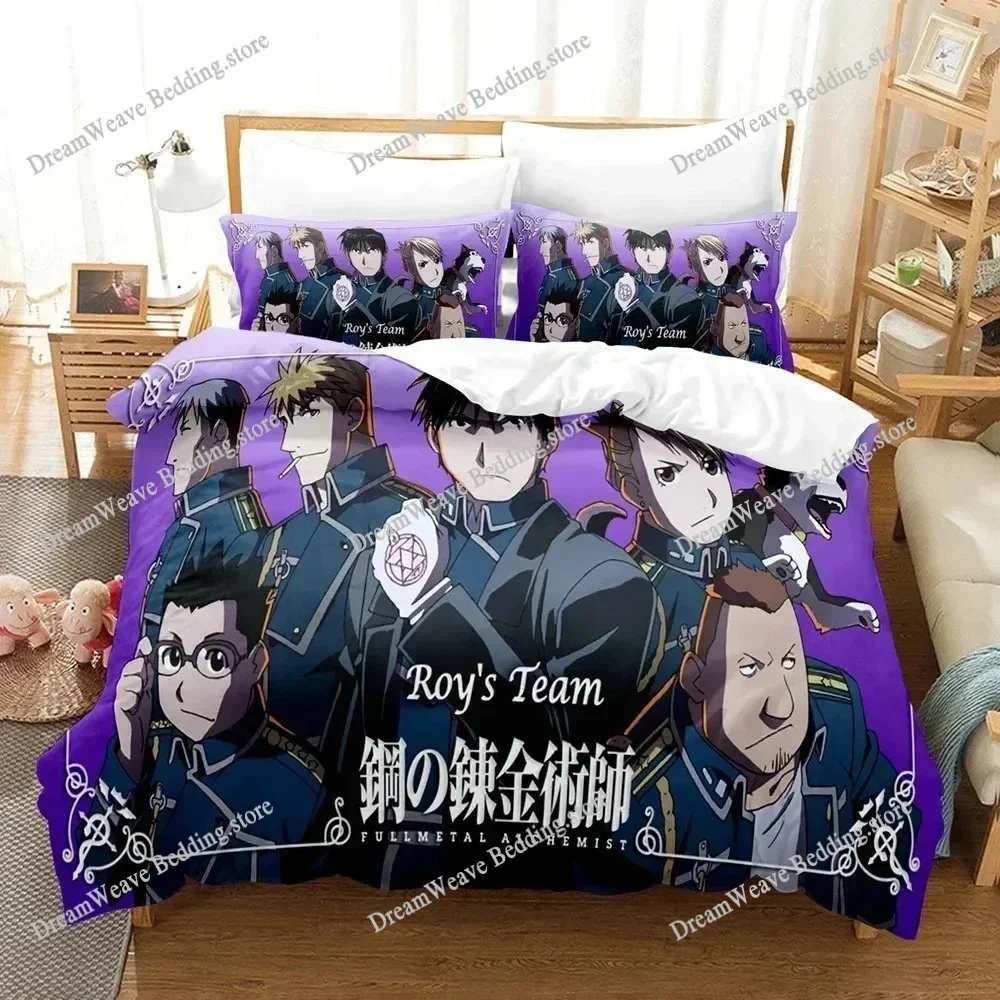 3D Printed Anime Fullmetal Alchemist Bedding Set Duvet Cover Bedroom Comforter Single Twin King _Size Quilt Cover Luxury Gifts9