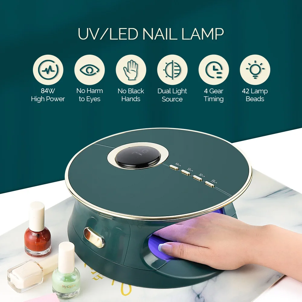 84W UV Nail Dryer 42LEDs Nail Lamp Manicure Gel Polish Drying Machine Professional Nail Art Equipment with Infrared Smart Sensor