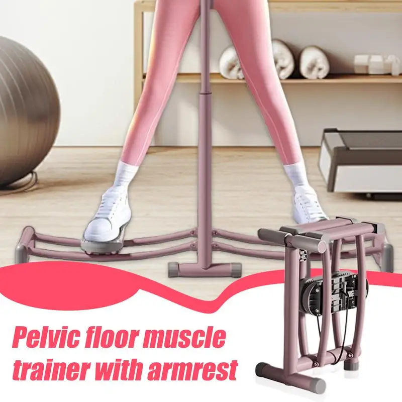 Pelvic Floor Muscle Trainer Inner Thigh Muscle Strengthener Machine With Handrails Foldable Sliding Track Hip Training Device