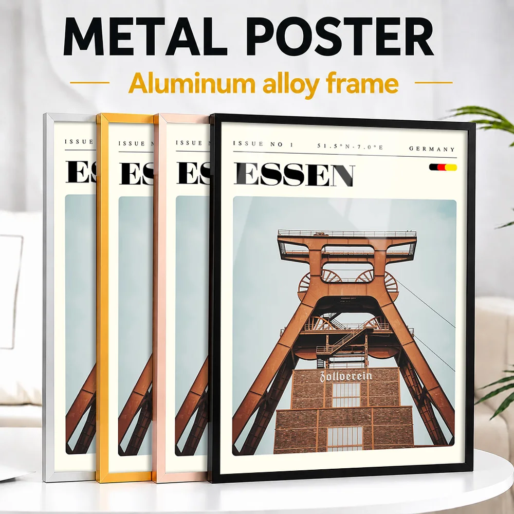 Essen Germany Cityscape Framed Aluminum Metal Poster Customized Scenic Tribute Wall Art Designed For Office And Traveler Gift