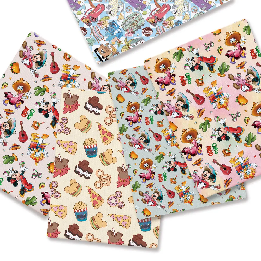 

Ткань Disney 140x50 см, хлопковая ткань с героями мультфильмов, лоскутная ткань, детский домашний текстиль, шитье, кукольное платье, занавеска, полиэфирная хлопковая ткань
