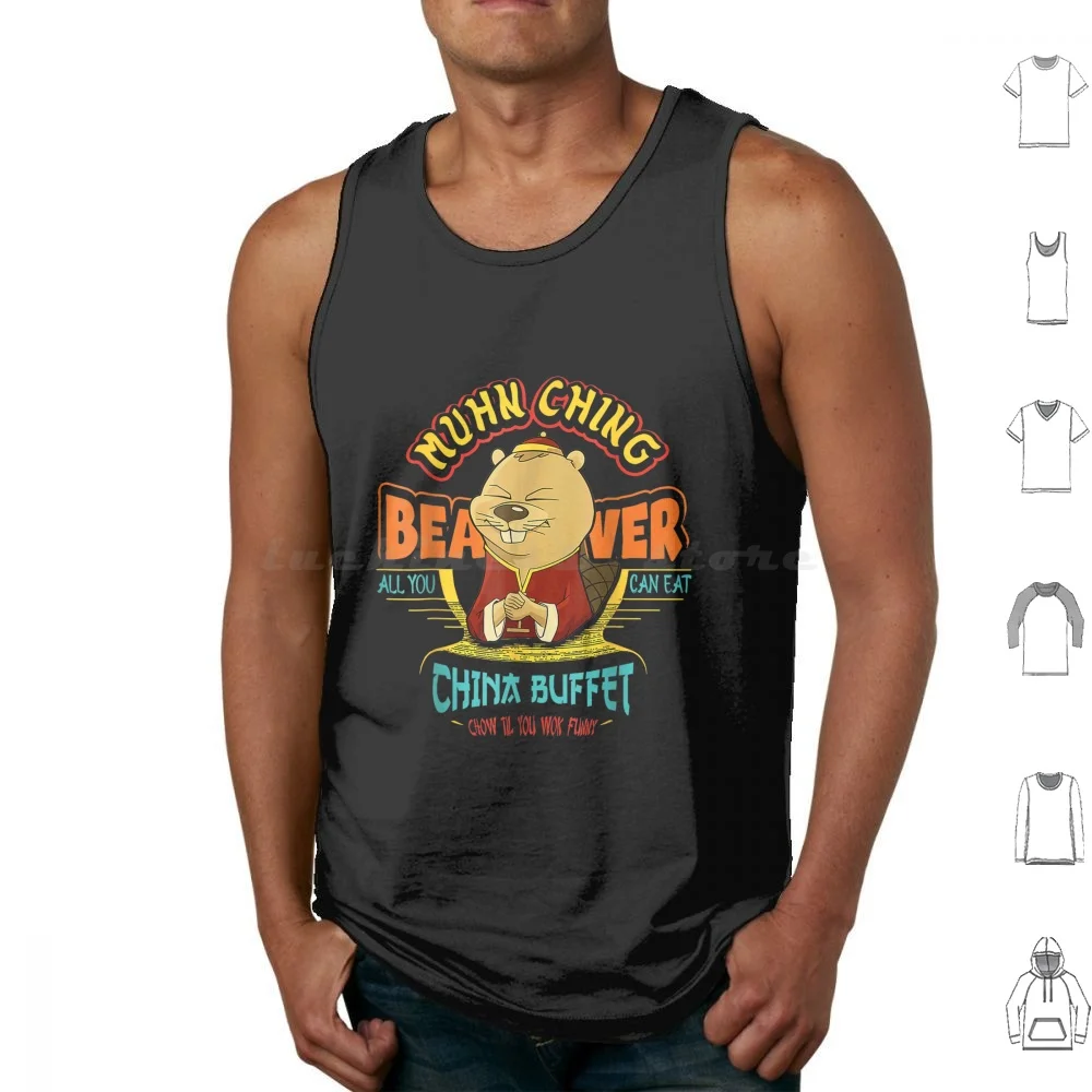 Muhn Ching Beaver Shirt , All You Can Eat Buffet Chow Tee , Beaver Meme Shirt , Bear Viral Meme Tank Tops Print Cotton