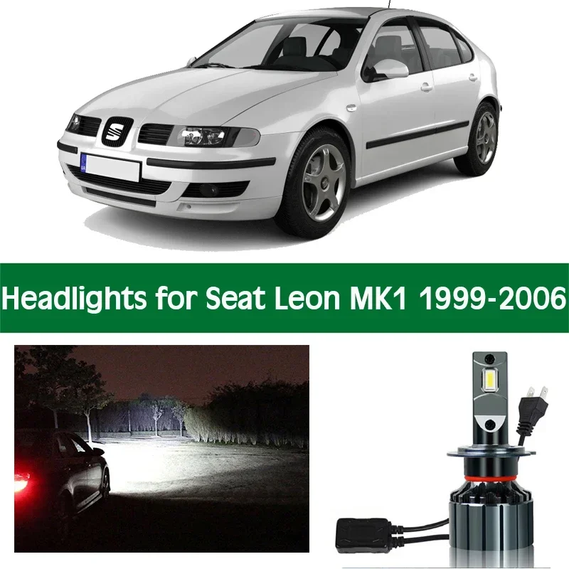 

Автомобильный налобный фонарь для Seat Leon MK1 1999 2000 2001 2002 2003 светодиодный 2004 Светодиодная лампа для фар аксессуары для фар ближнего и дальнего с...