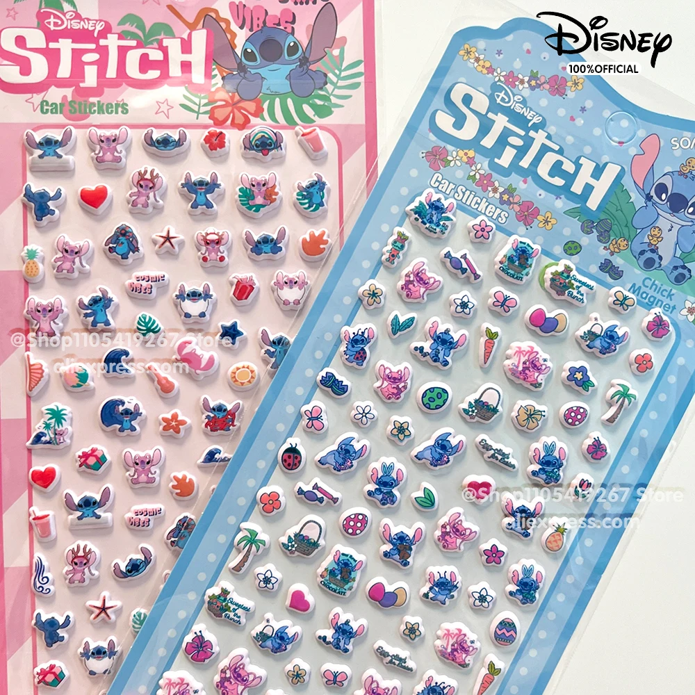 Disney Lilo & Stitch Mini Foam Stickers Genuine Stitch Angel Cartoon Puffy Decals Hand Acount Loptop Stickers Gifts